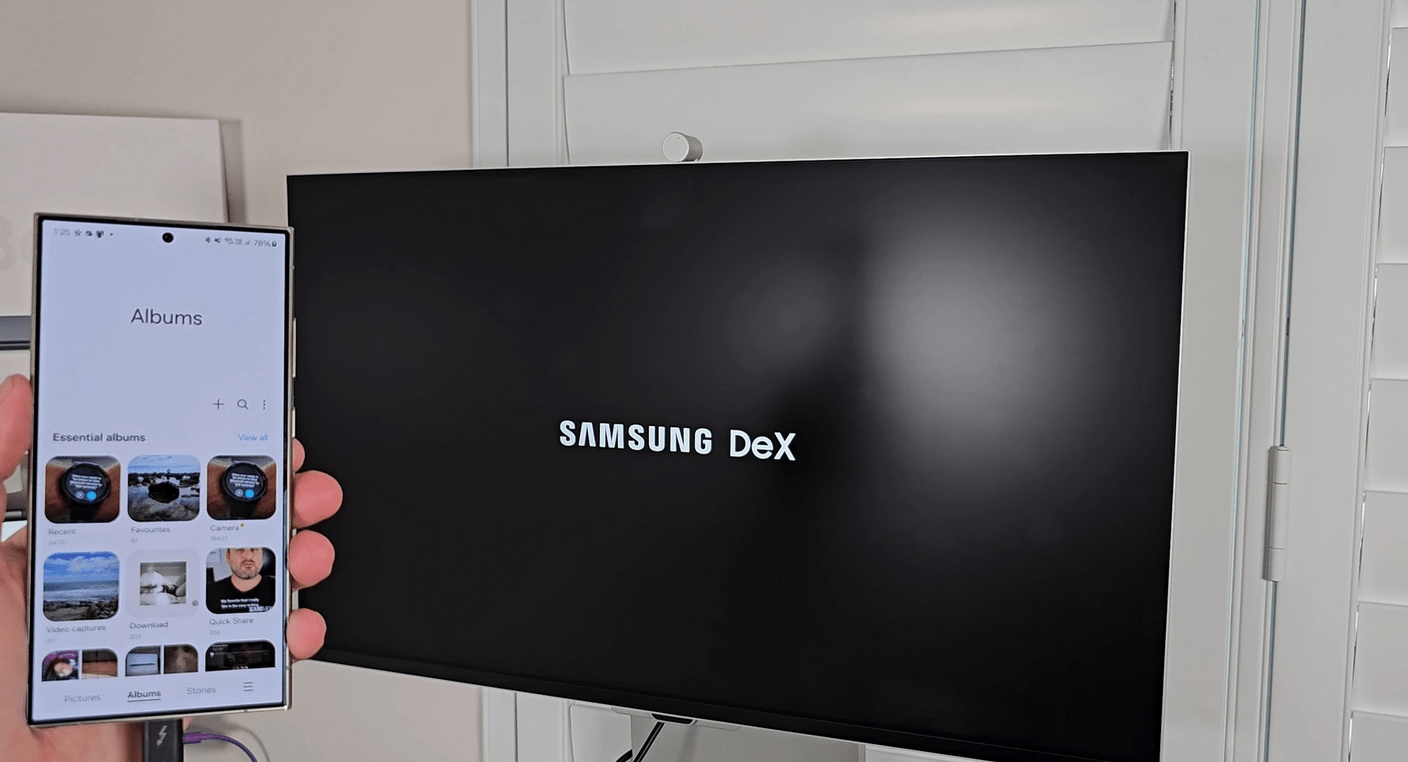一個UI 7.0向Windows Samsung Dex應用的末端發出信號